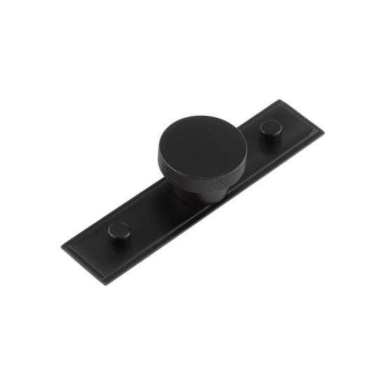 Frelan Hoxton Wenlock Cupboard Knob on Back Plate 40mm Matt Black HOX140MB-HOX6090MB