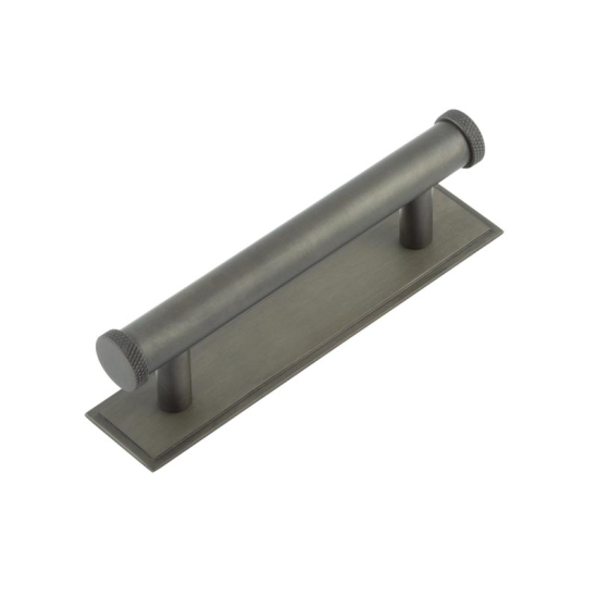Frelan Hoxton Wenlock Cabinet Handle on Back Plate 96mm cc Dark Bronze HOX150DB-HOX6050DB