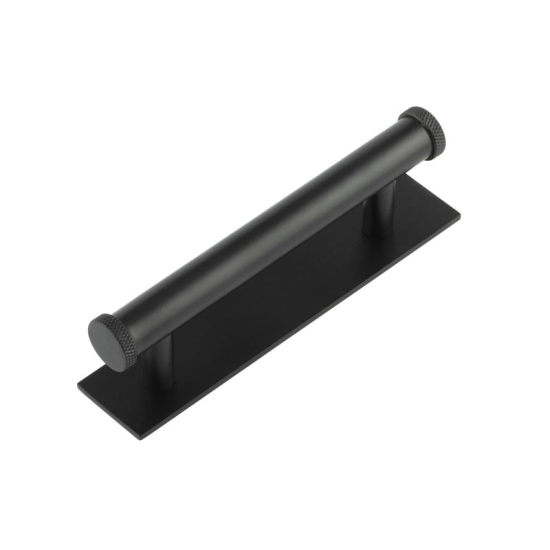 Frelan Hoxton Wenlock Cabinet Handle on Back Plate 96mm cc Matt Black HOX150MB-HOX5050MB