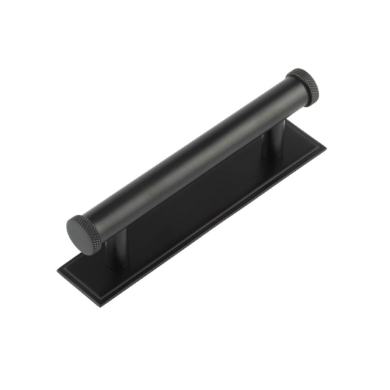 Frelan Hoxton Wenlock Cabinet Handle on Back Plate 96mm cc Matt Black HOX150MB-HOX6050MB