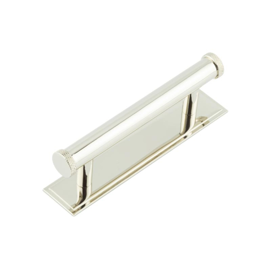 Frelan Hoxton Wenlock Cabinet Handle on Back Plate 96mm cc Polished Nickel HOX150PN-HOX6050PN