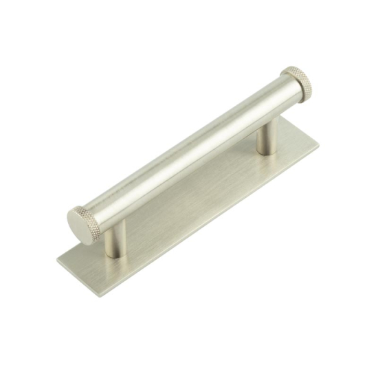 Frelan Hoxton Wenlock Cabinet Handle on Back Plate 96mm cc Satin Nickel HOX150SN-HOX5050SN