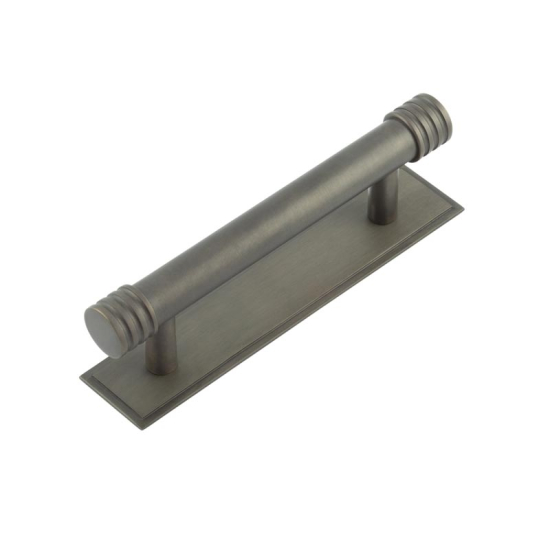 Frelan Hoxton Sturt Cabinet Handle on Back Plate 96mm cc Dark Bronze HOX450DB-HOX6050DB