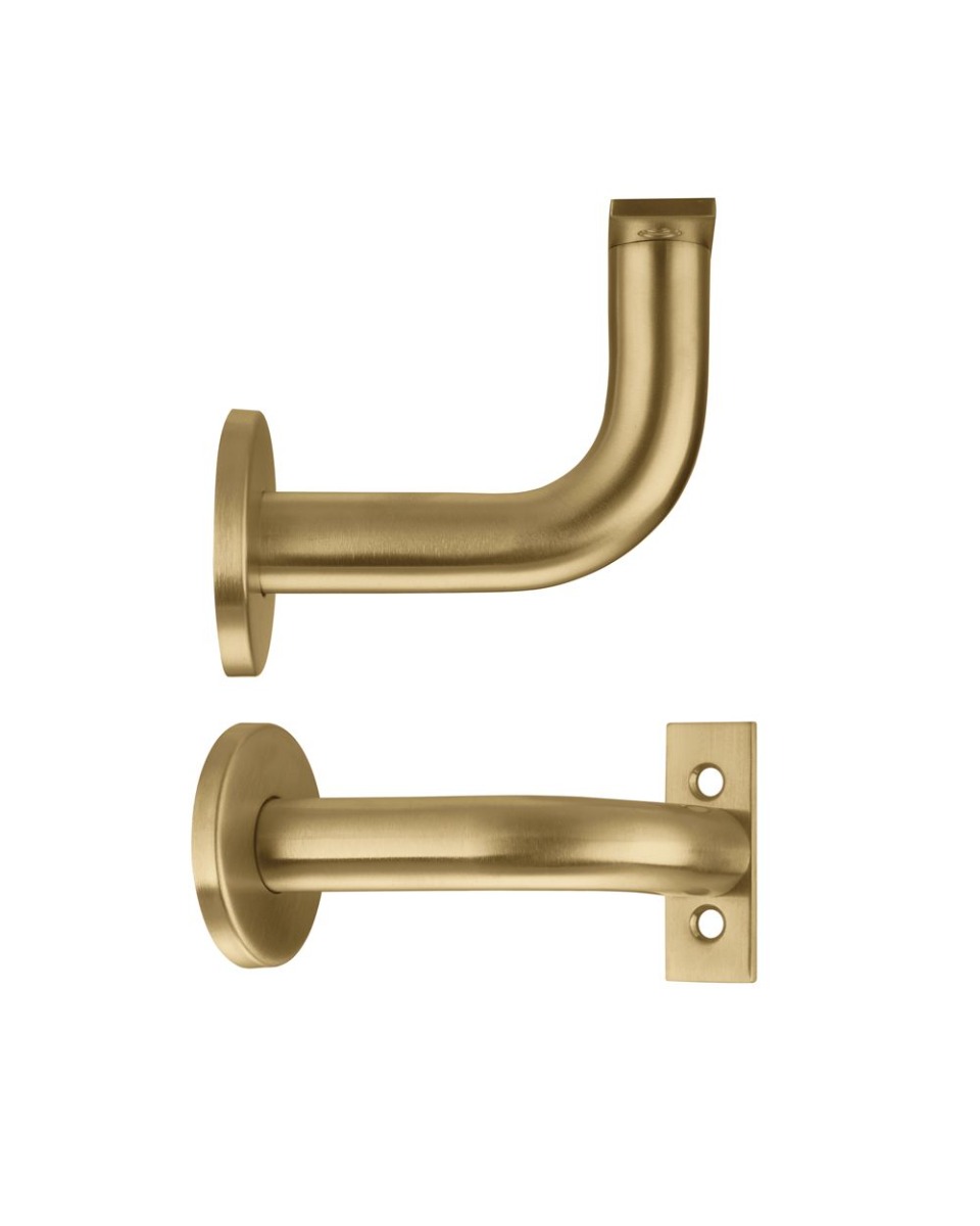 STEELWORKS Concealed Handrail Bracket 82mm Projection-Satin Brass