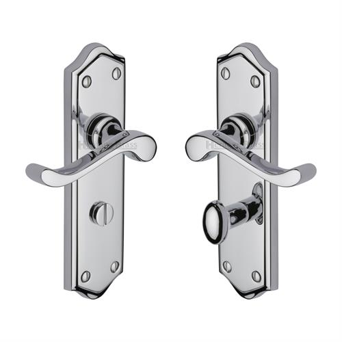 Heritage Brass W4220-PC Door Handle for Bathroom Buckingham Design Polished Chrome finish