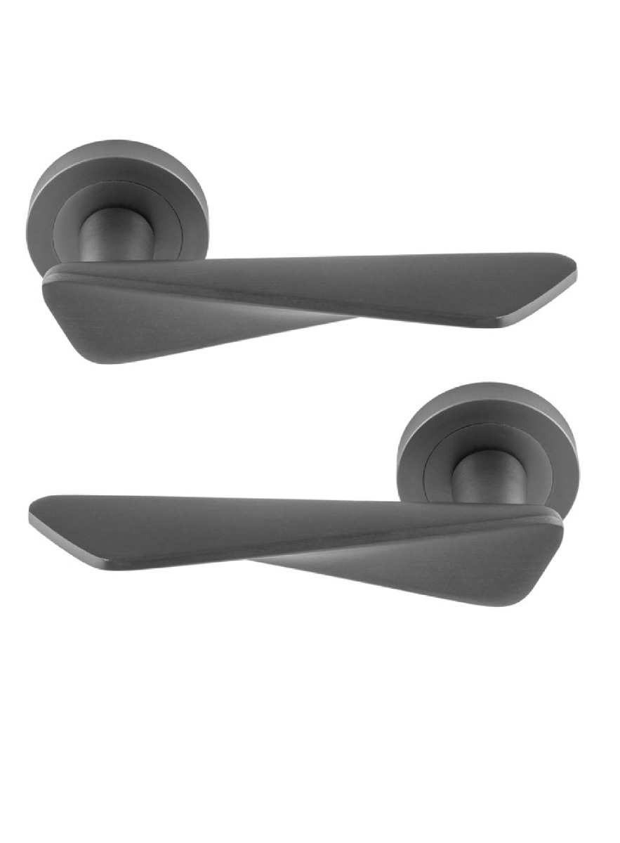 Manital Intona Door Handle on Round Rose - Anthracite