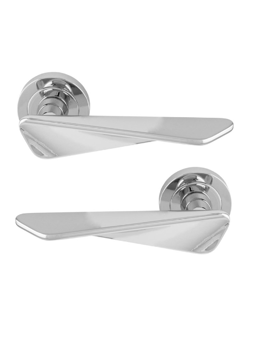 Manital Intona Door Handle on Round Rose - Polished Chrome