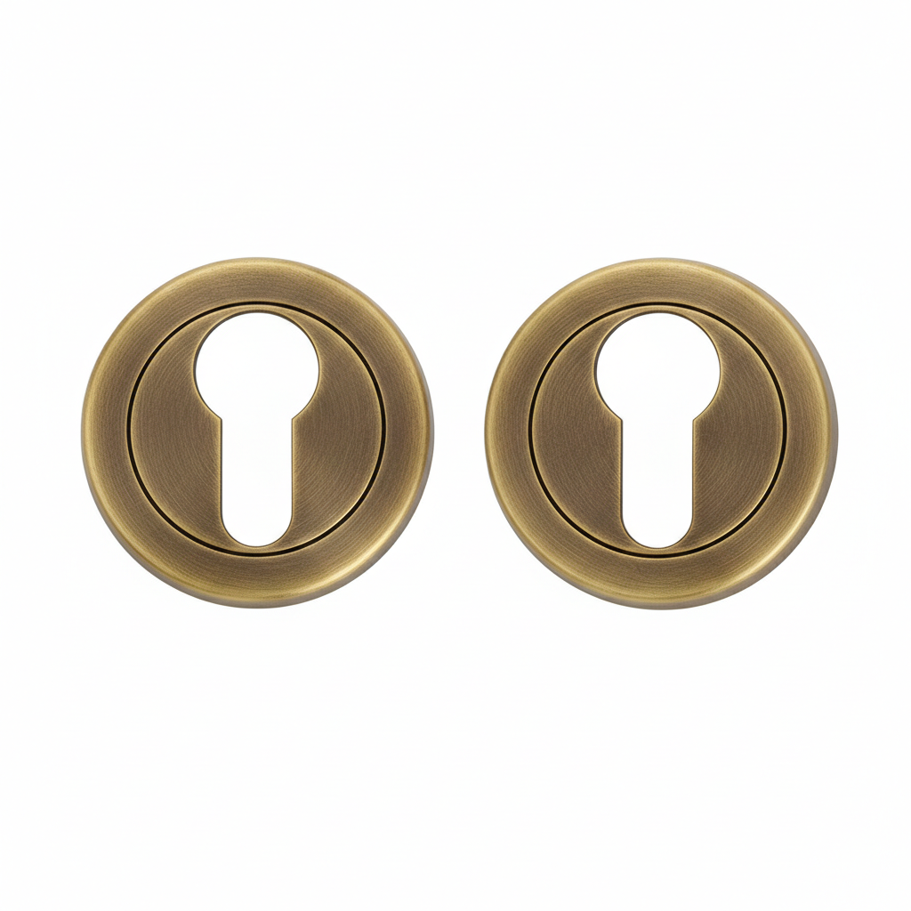 IRONZONE IRZ001AB Euro Profile Escutcheon 50mm - Antique Brass