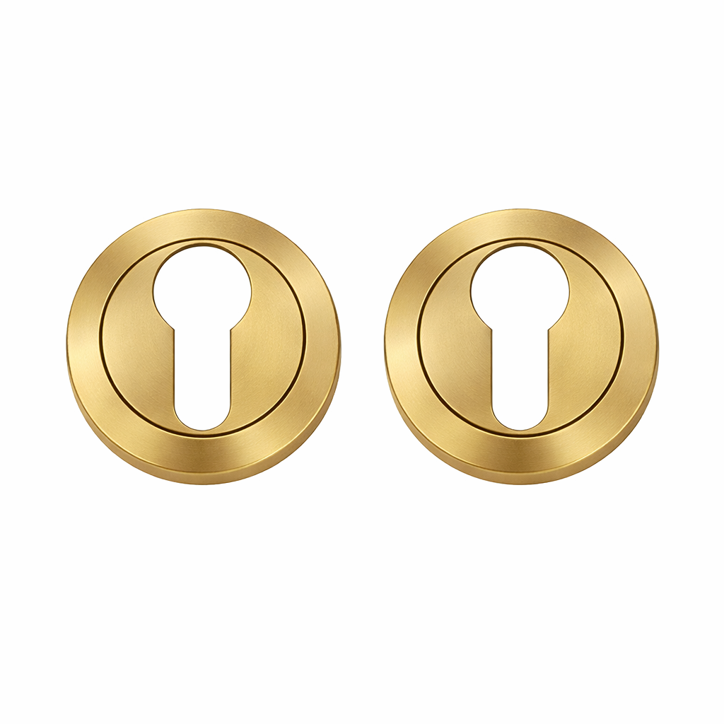 IRONZONE IRZ001MSB Euro Profile Escutcheon 50mm - Matt Satin Brass