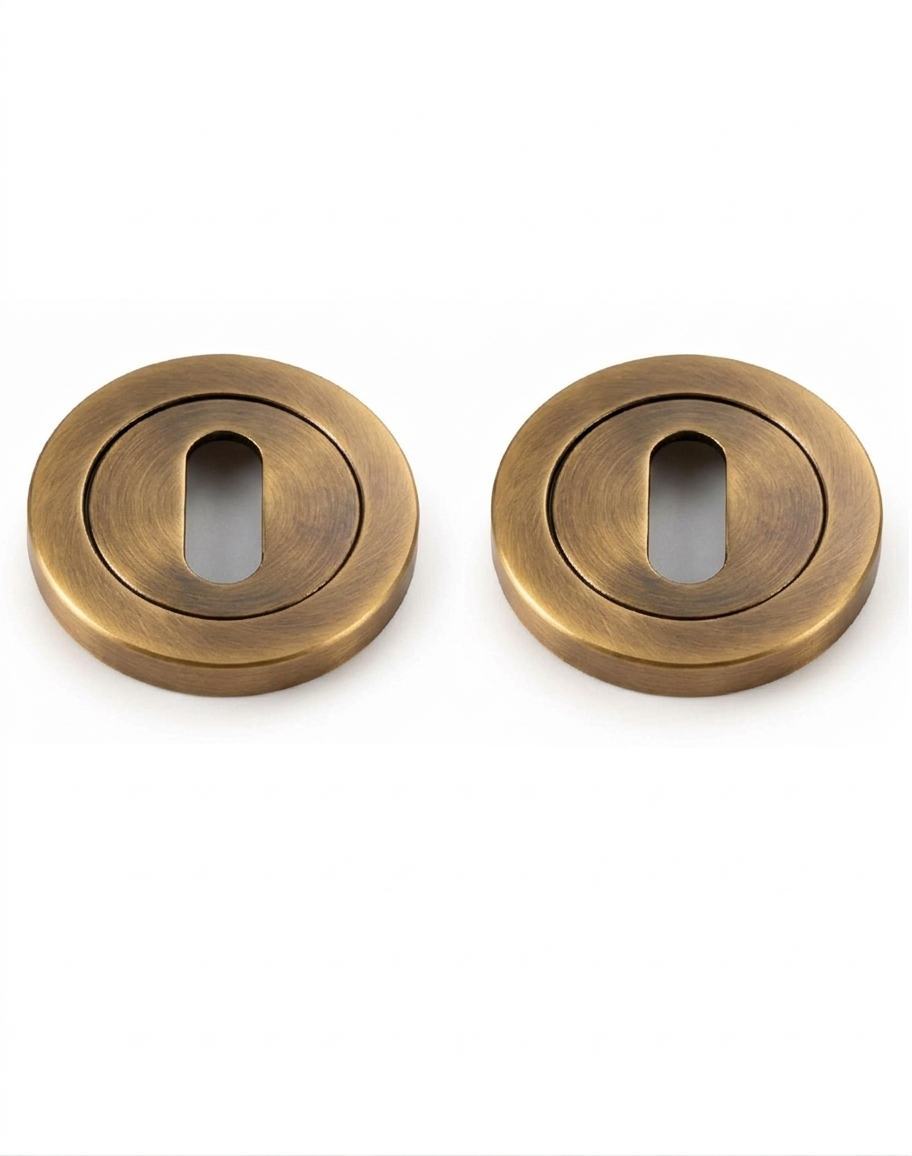 IRONZONE IRZ002AB Keyhole Profile Escutcheon 50mm - Antique Brass