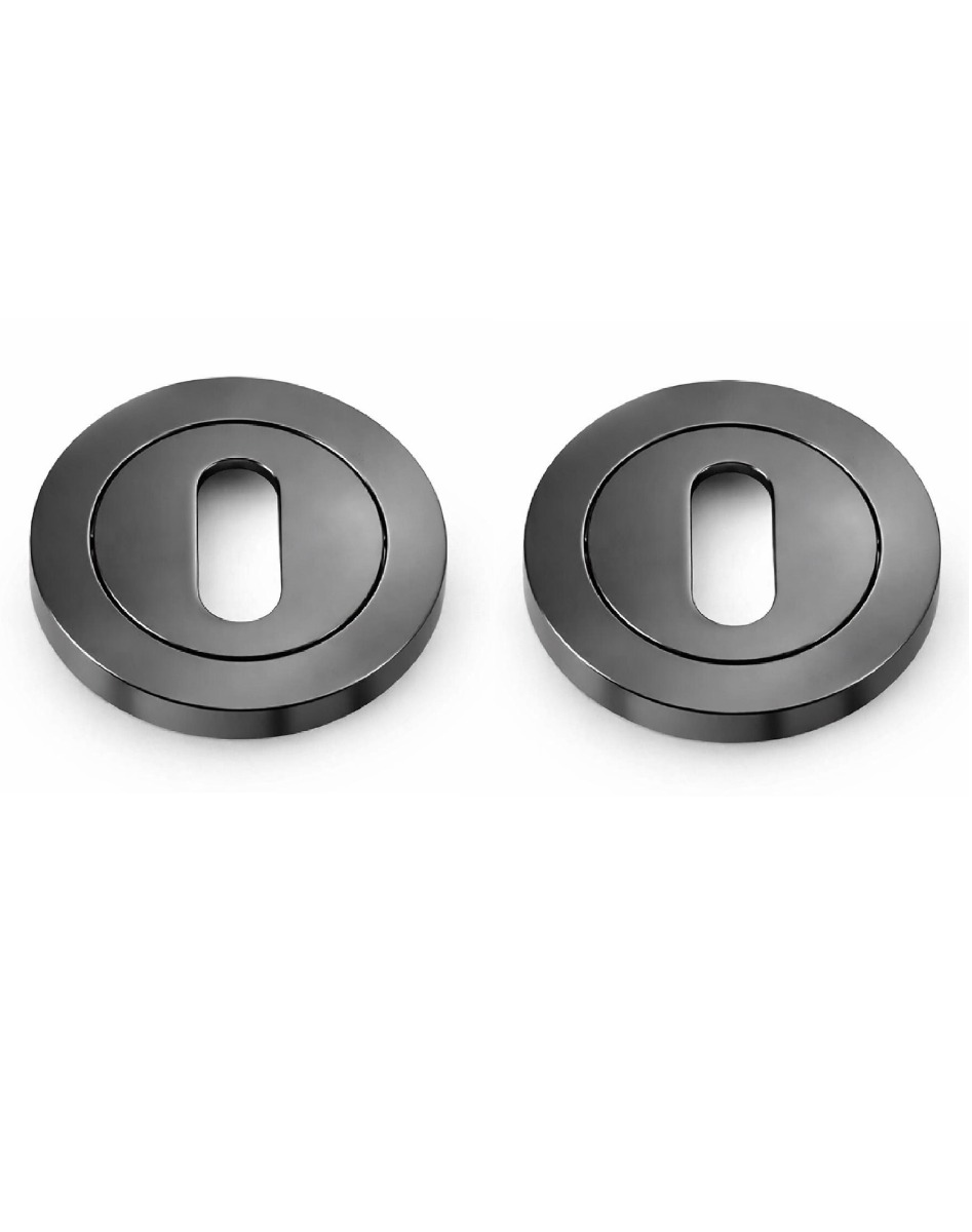 IRONZONE IRZ002BN Keyhole Profile Escutcheon 50mm - Black Nickel