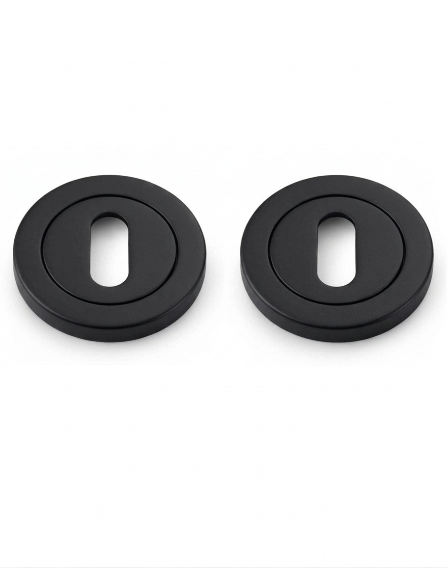 IRONZONE IRZ002MB Keyhole Profile Escutcheon 50mm - Matt Black