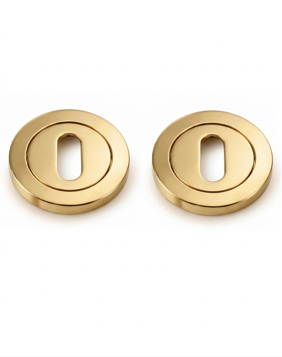 IRONZONE IRZ002PB Keyhole Profile Escutcheon 50mm - Polished Brass