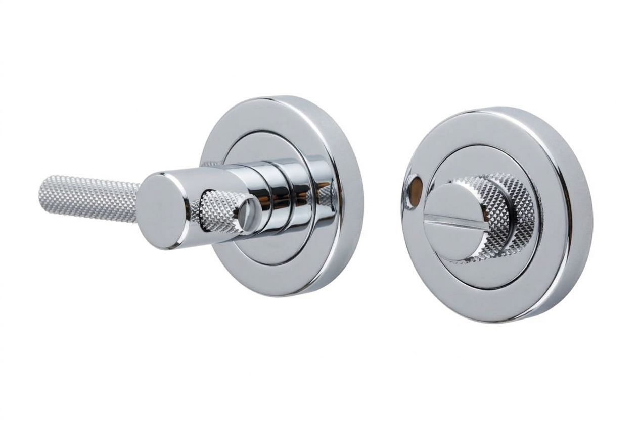 IRONZONE IRZ005CP Knurled Bathroom Turn and Release 50mm - Polished Chrome