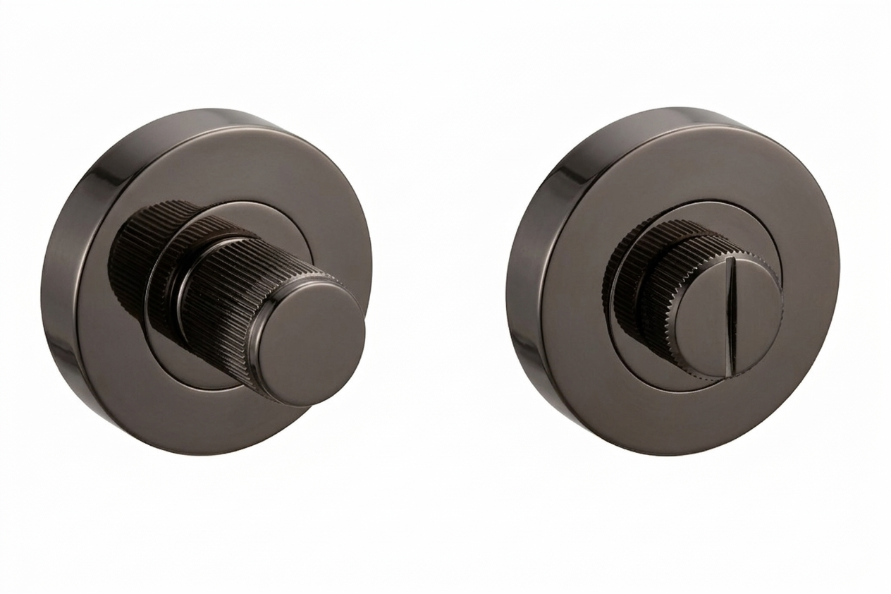 IRONZONE Linear Thumbturn & Release With 5mm Spindle & Fixings Black Nickel