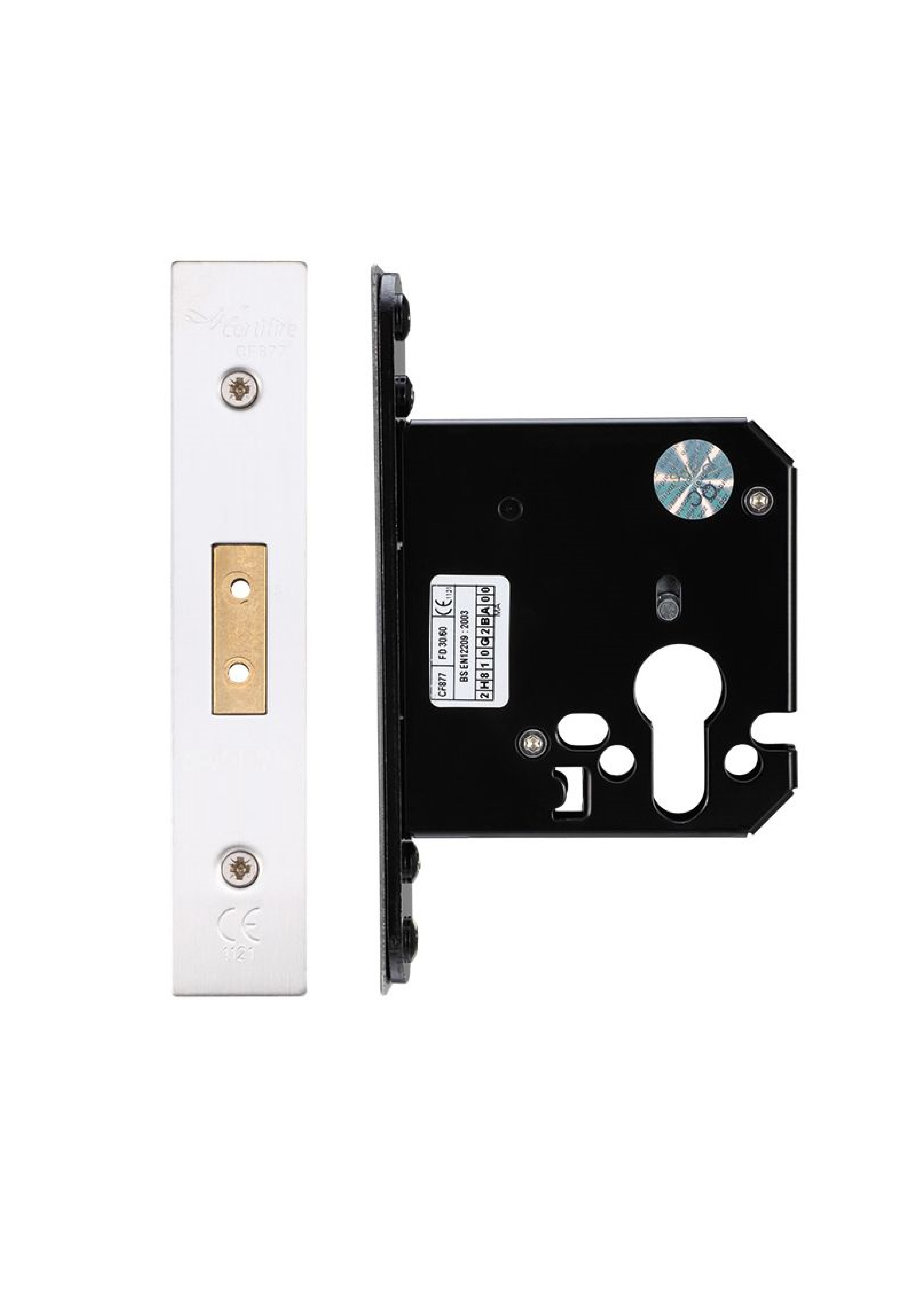 IRONZONE Architectural Euro Profile Dead Lock 76mm with 57mm Backset Satin Stainless Steel