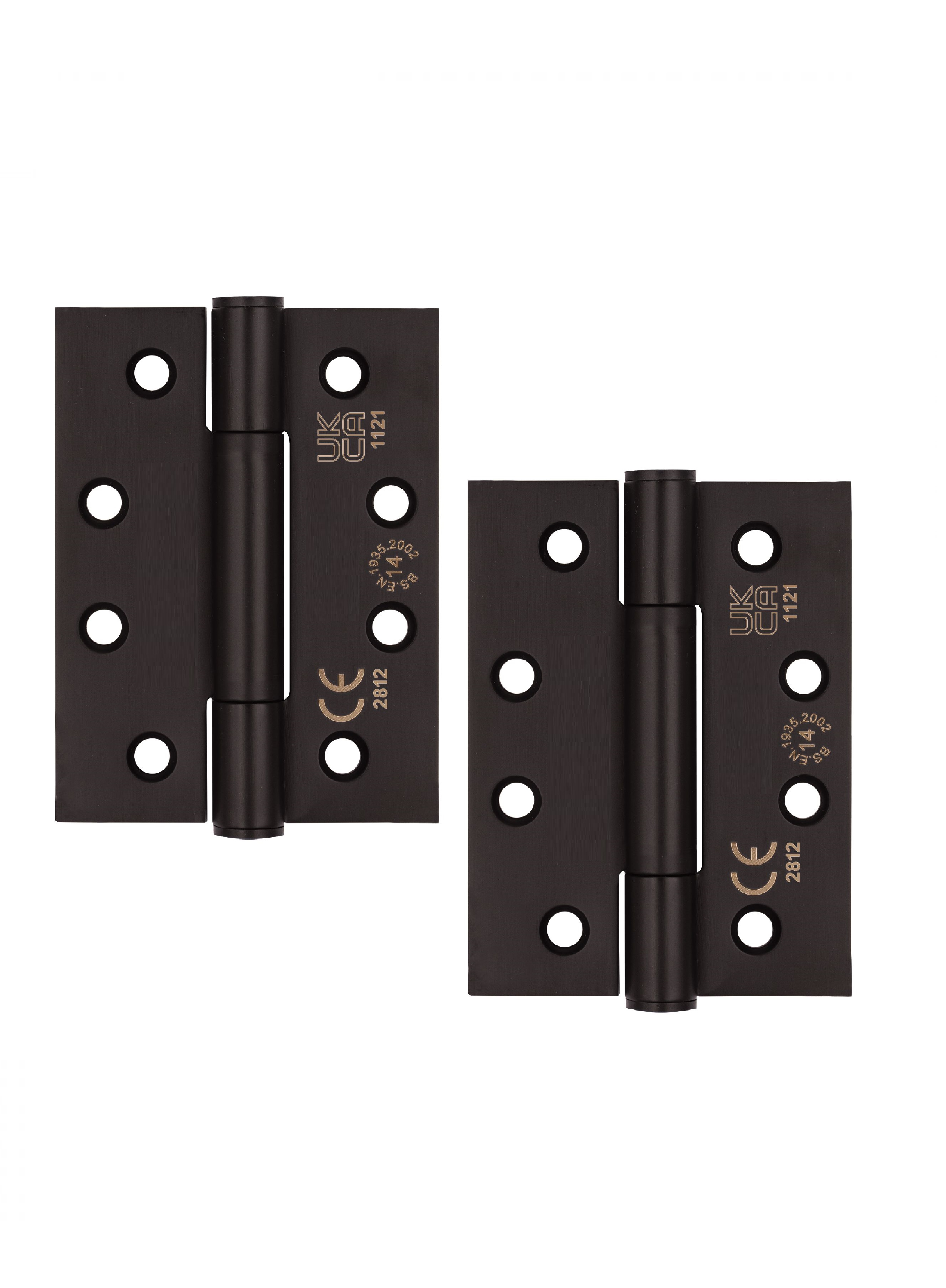STEELWORKS Concealed Bearing Fire Door Hinge Grade 14 102mm x 76mm x 3mm Matt Black