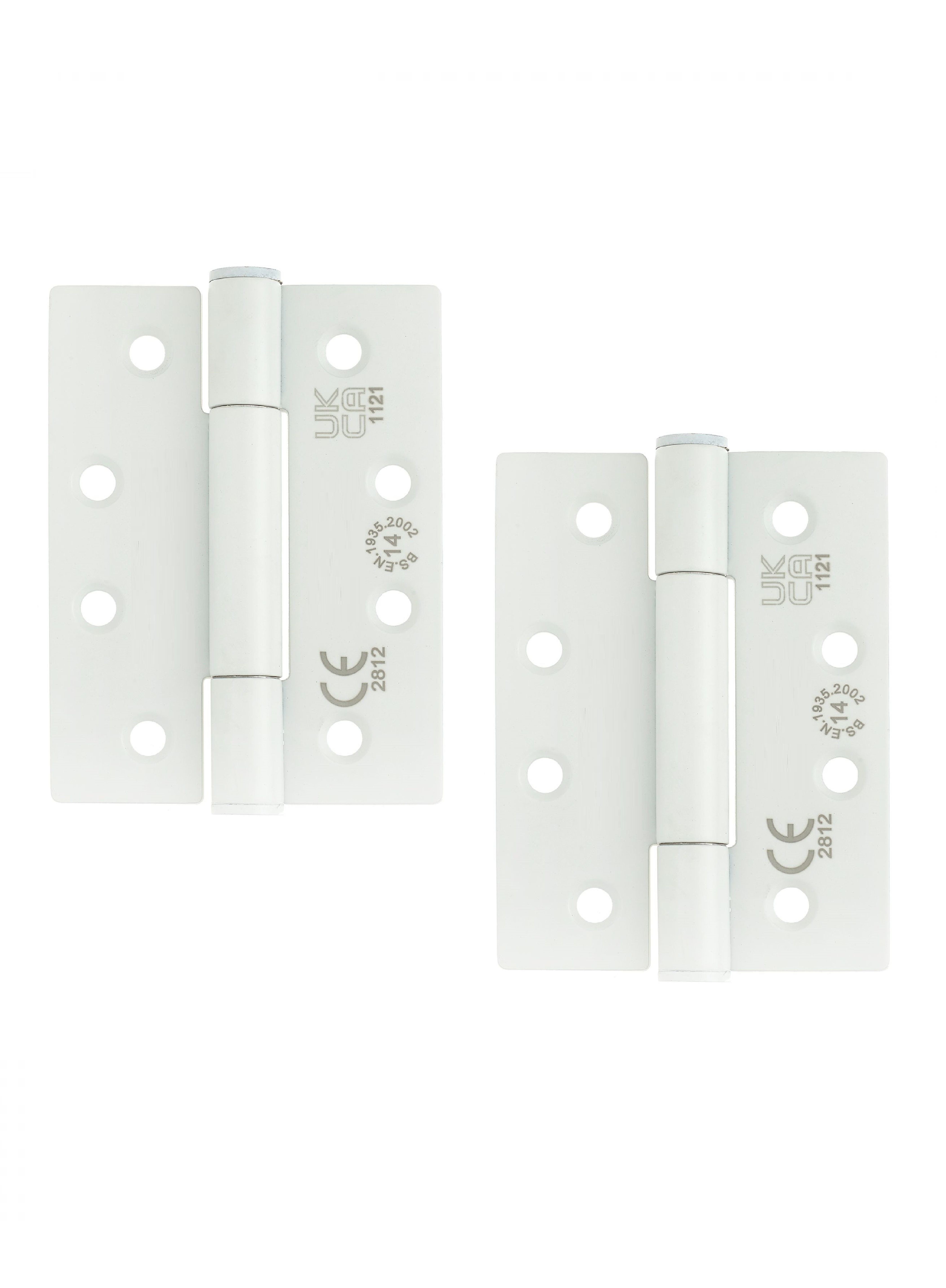 STEELWORKS Concealed Bearing Fire Door Hinge Grade 14 102mm x 76mm x 3mm Powder Coated white