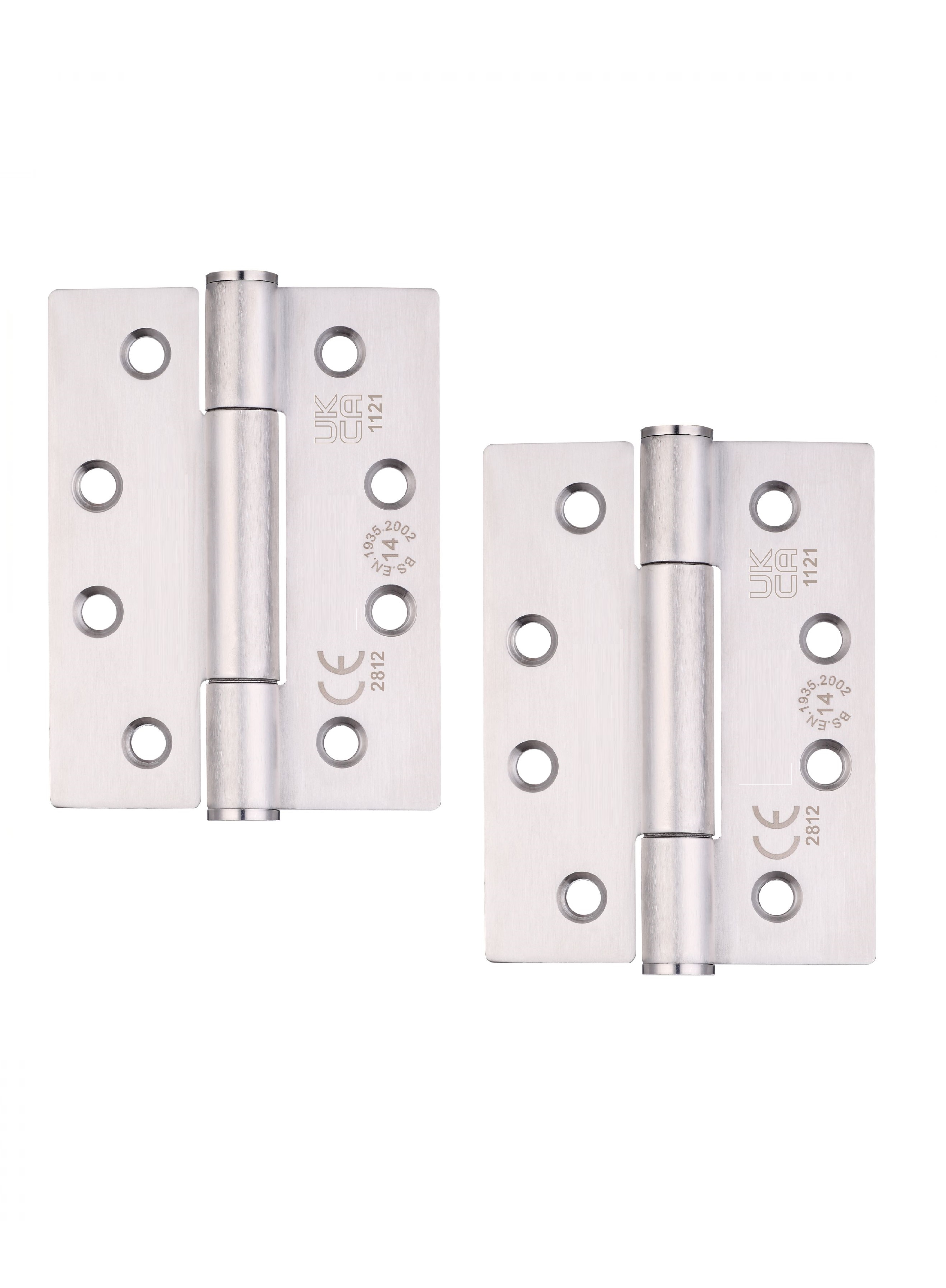 STEELWORKS Concealed Bearing Fire Door Hinge Grade 14 102mm x 76mm x 3mm Satin Stainless Steel