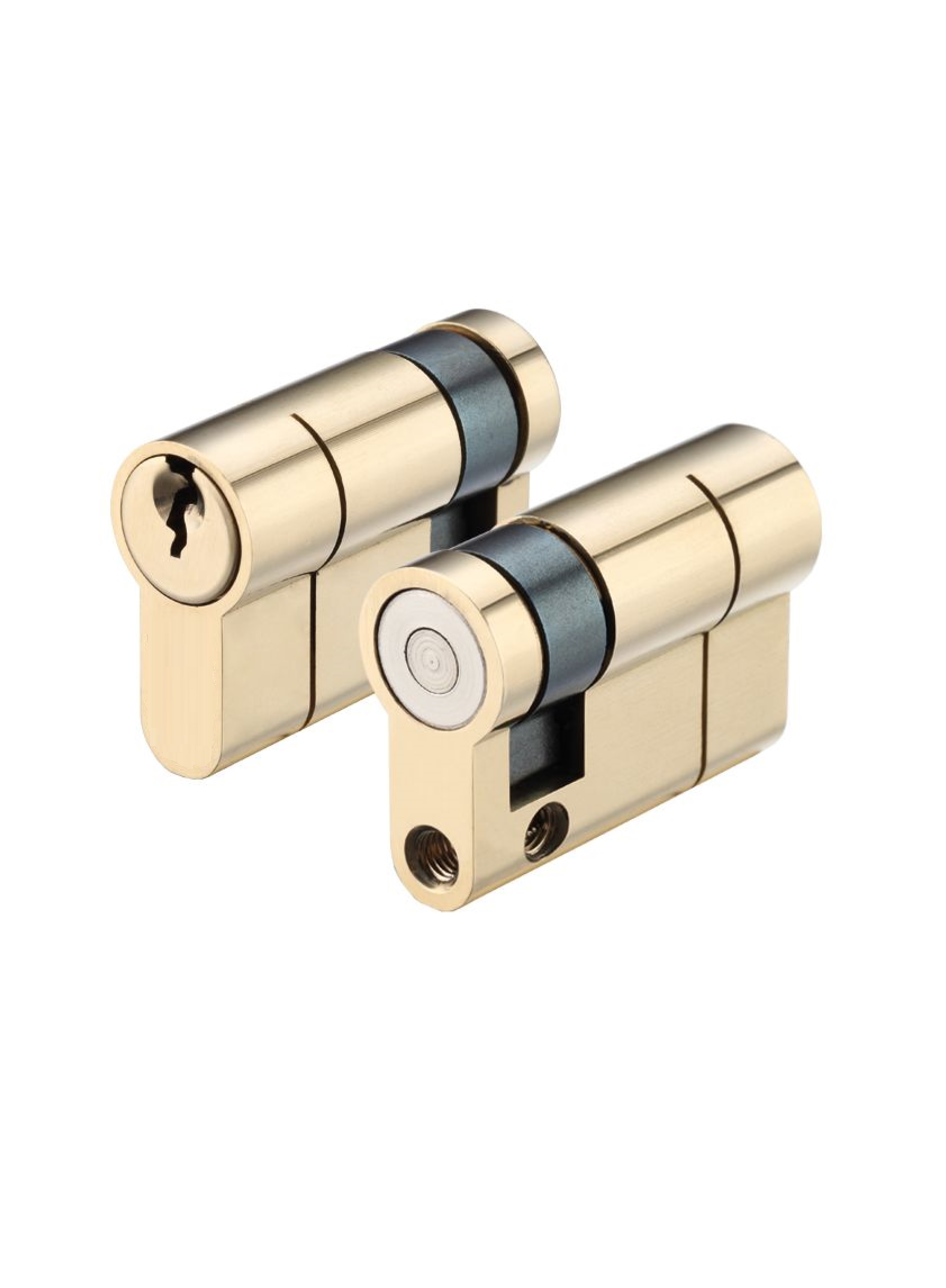 IRONZONE Architectural Euro Profile Cylinder Single 40mm Keyed To Differ Polished Brass