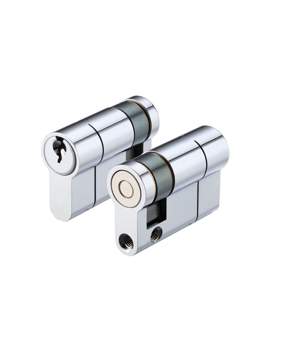 IRONZONE Architectural Euro Profile Cylinder Single 40mm Keyed To Differ Polished Chrome