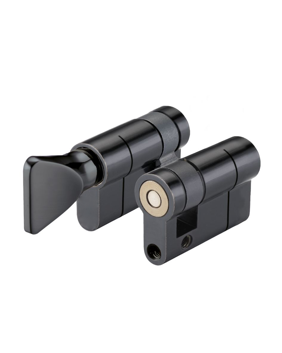 IRONZONE Architectural Euro Profile Single Cylinder 40 Turn Only Black