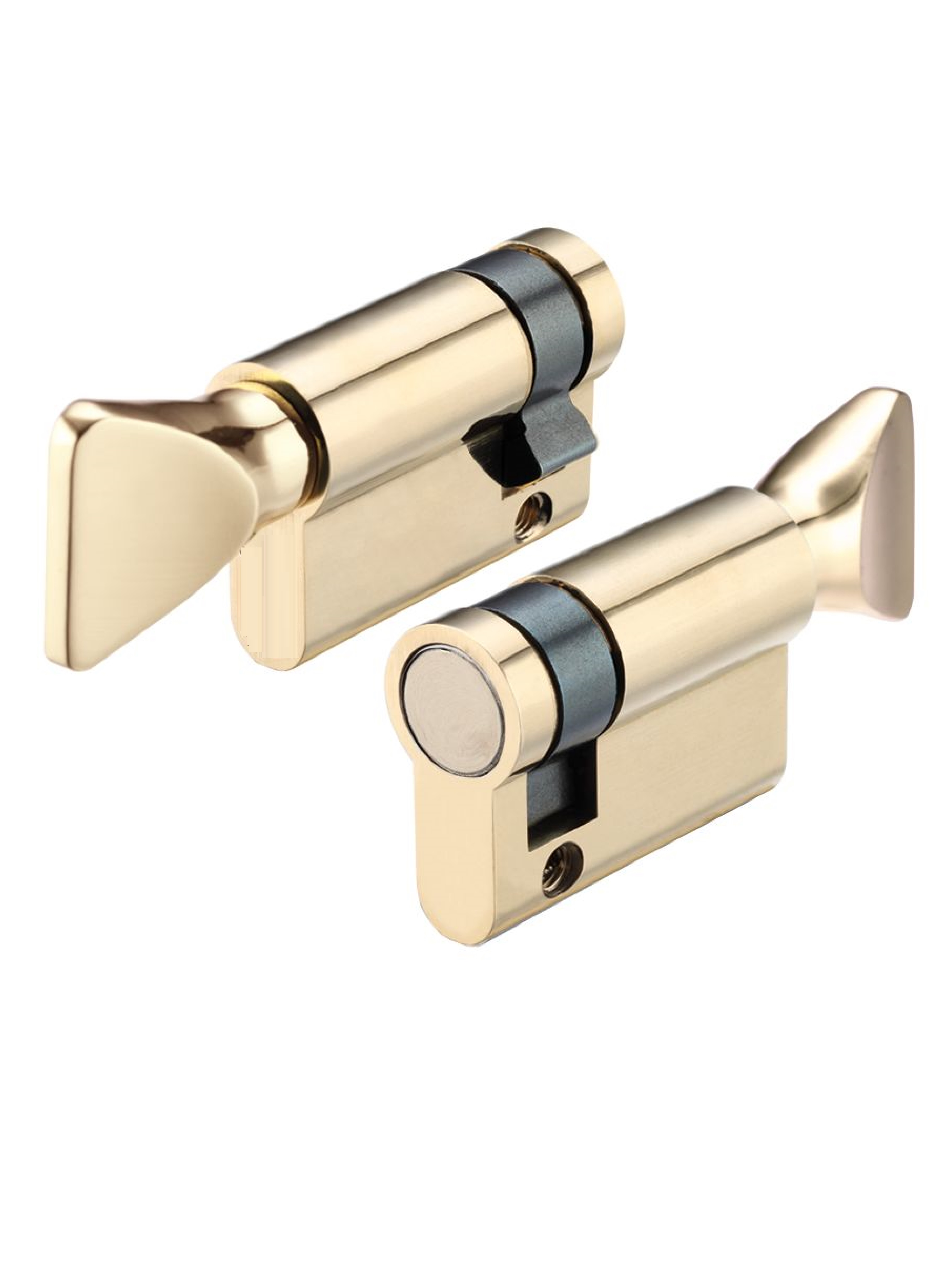 IRONZONE Architectural Euro Profile Single Cylinder 40 Turn Only Polished Brass