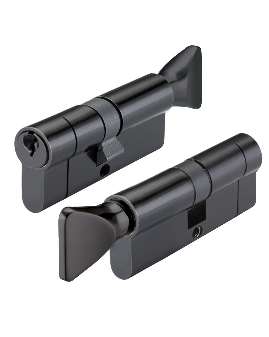 IRONZONE Architectural Euro Profile Cylinder 90mm 45/45 with Turn Keyed To Differ Black