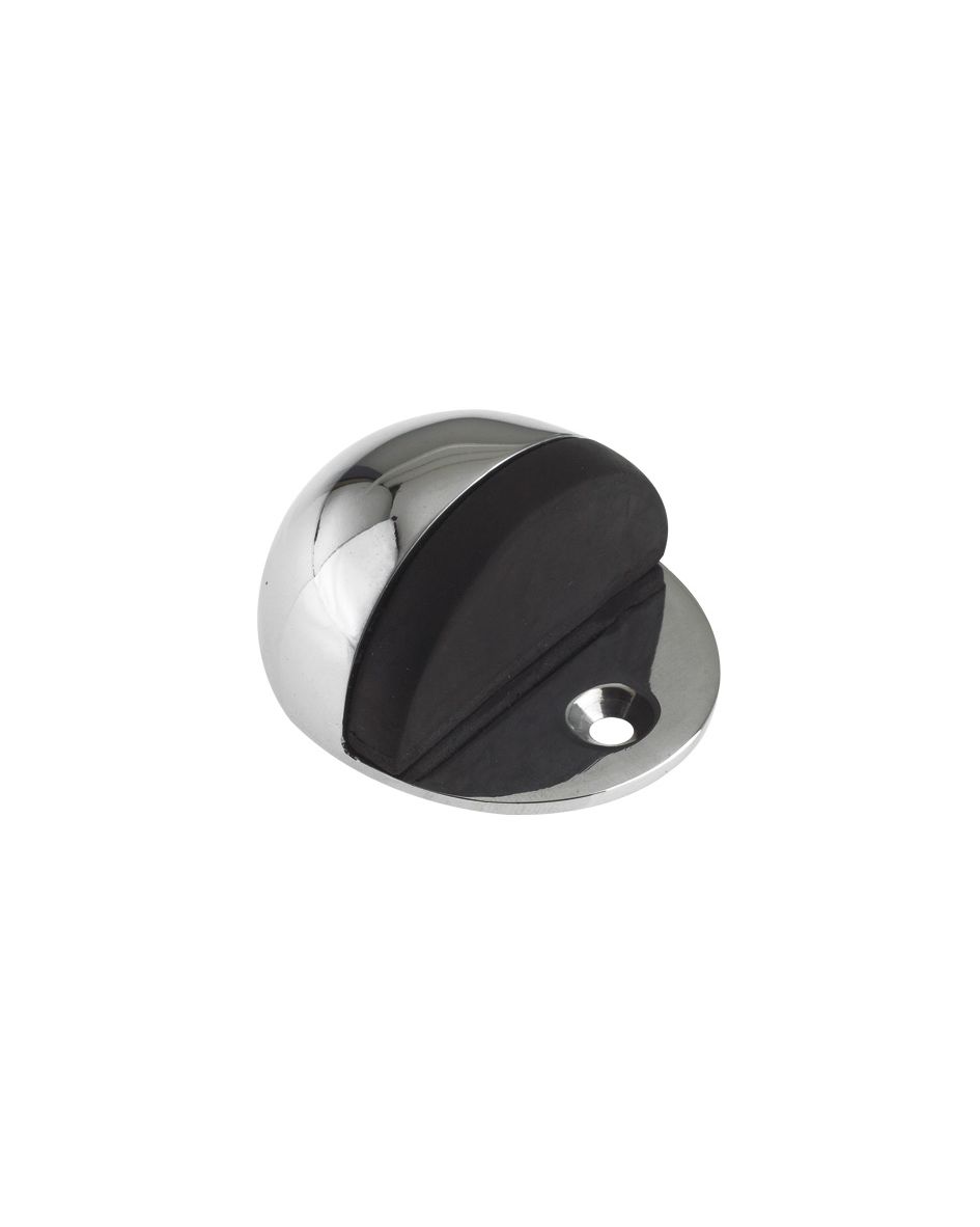 IRONZONE Oval Floor Door Stop 48mm Polished Chrome
