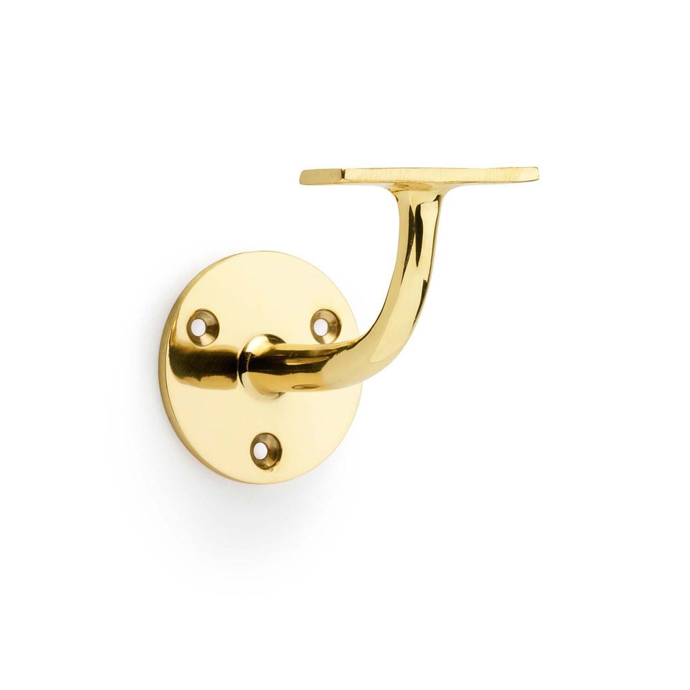 Acre & Clutton Solid Brass Handrail Bracket Heavy Duty 82mm Projection � Polished Brass HRB-82P-55PB