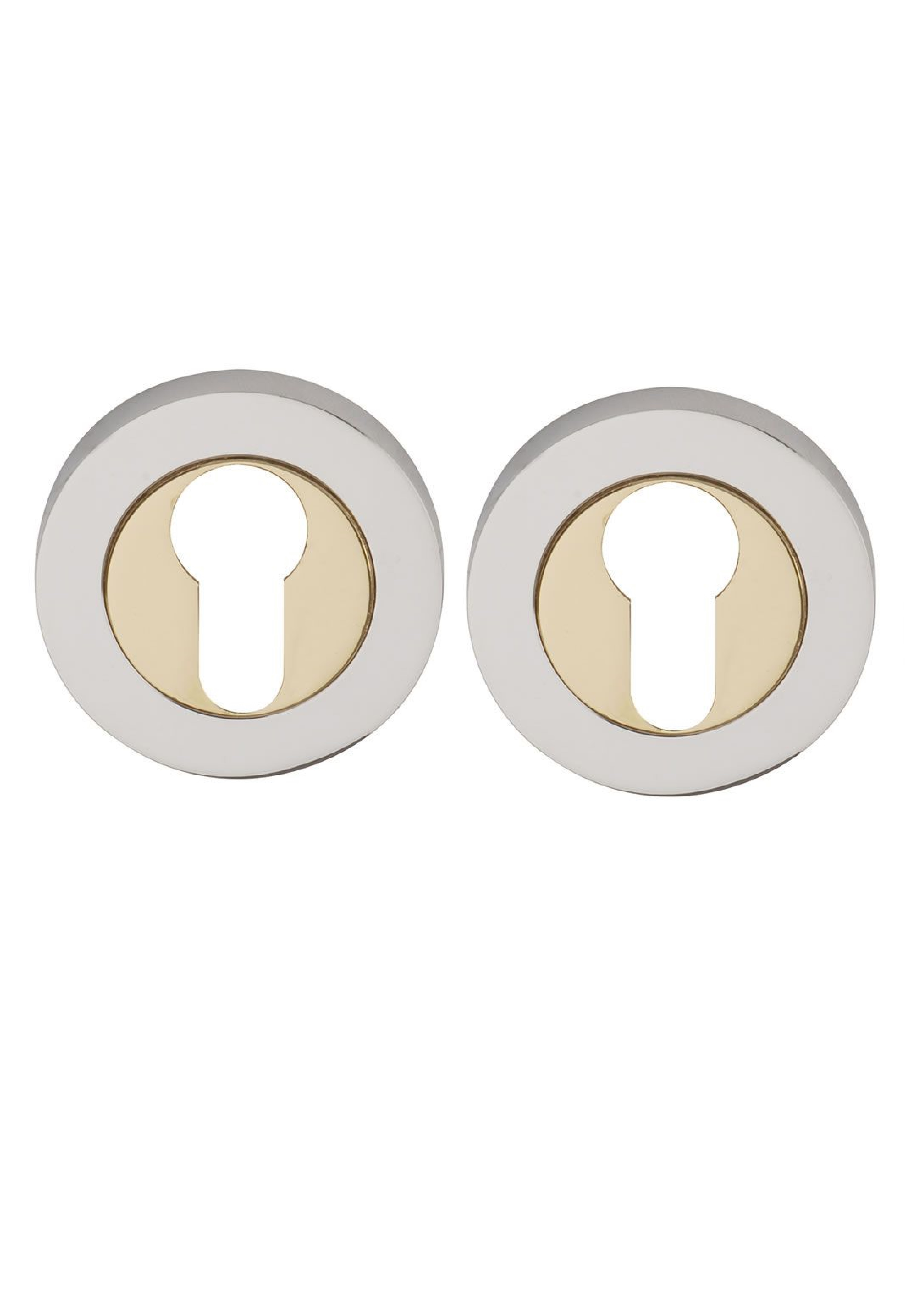 IRONZONE IRZ001 Euro Profile Escutcheon 50mm - Polished Chrome Polished Brass