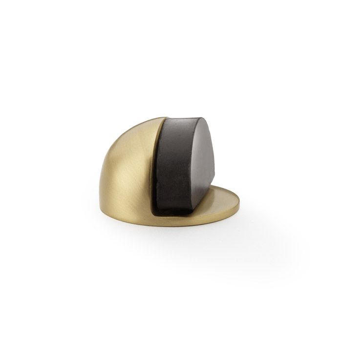 Acre & Clutton Ridgewood Plain Brass Oval Shielded Floor Door Stop � 45mm Satin Brass Finish (Durable and Stylish Door Stopper) - RID-H24-45SB