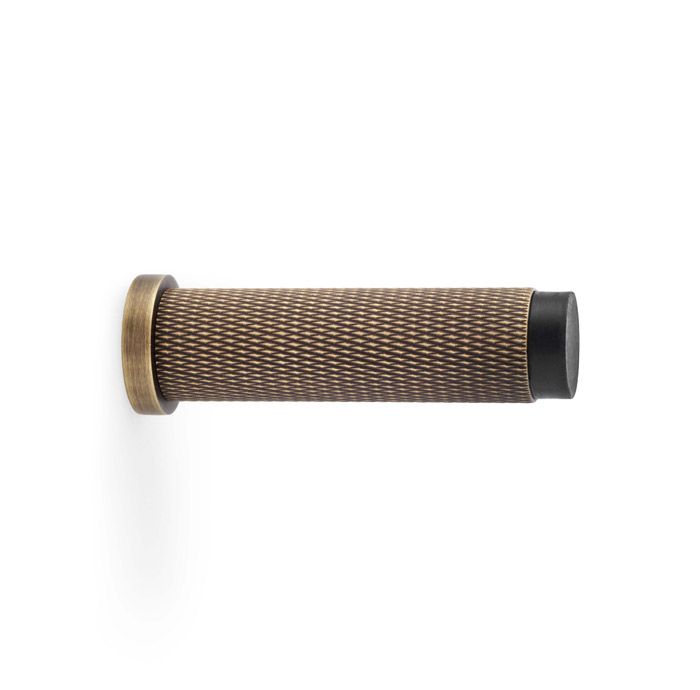 Acre & Clutton Westbrook Knurled Solid Brass Door Stop � 75mm Skirting Wall-Mounted in Antique Brass Elegant Door Protection Accessory