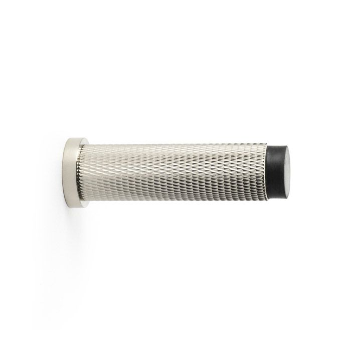 Acre & Clutton Westbrook Knurled Solid Brass Door Stop � 75mm Skirting Wall-Mounted in Polished Nickel Elegant Door Protection Accessory
