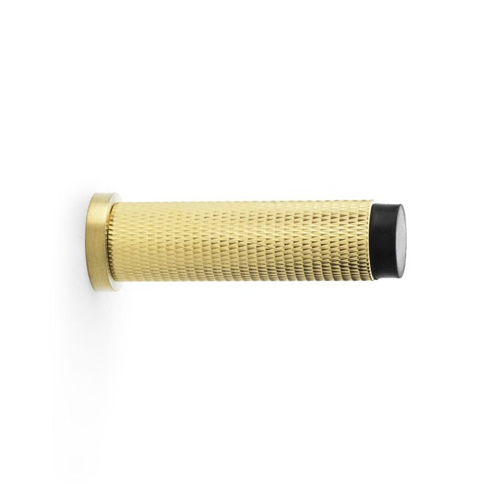 Acre & Clutton Westbrook Knurled Solid Brass Door Stop � 75mm Skirting Wall-Mounted in Satin Brass Elegant Door Protection Accessory