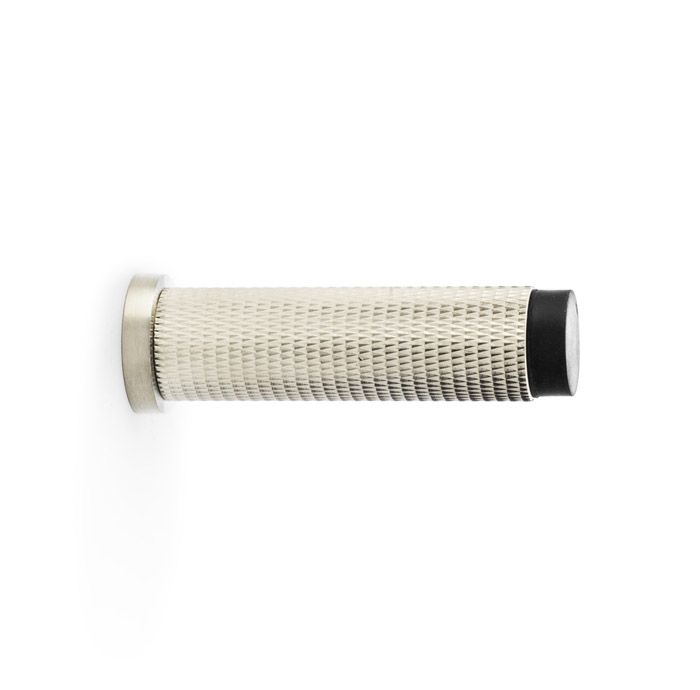 Acre & Clutton Westbrook Knurled Solid Brass Door Stop � 75mm Skirting Wall-Mounted in Satin Nickel Elegant Door Protection Accessory