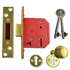 Union J2101-Pl-2.50 5 Lever Mortice Dead Lock Polished Brass Finish 64mm