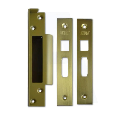 Union Strong Bolt Sash Lock Rebate Pack Polished Brass/Gold Ed Finish 13mm J2200REB-0.5-PL