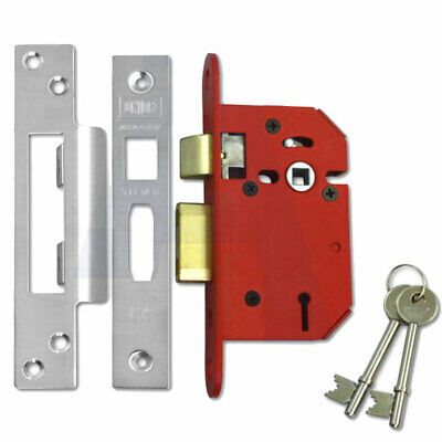 Union J2200S Stong Bolt 3 Lever Sash Lock Satin Stainless Finish 64mm