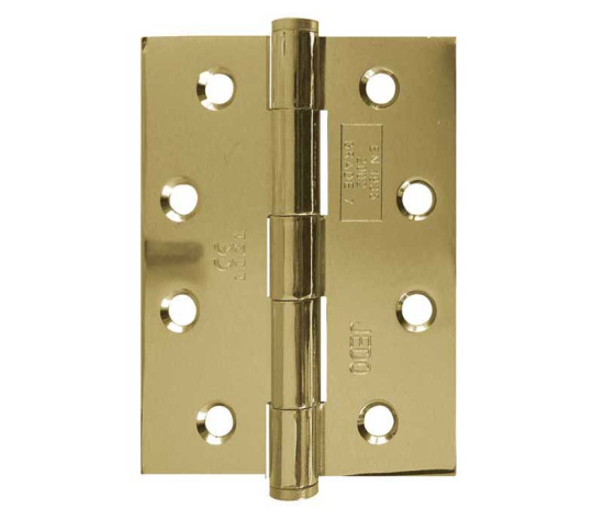 Frelan Grade 7 Steel Heavy Duty Button Tip Hinge 102x76x2.5mm Electro Brassed 102mm J451BT-EB