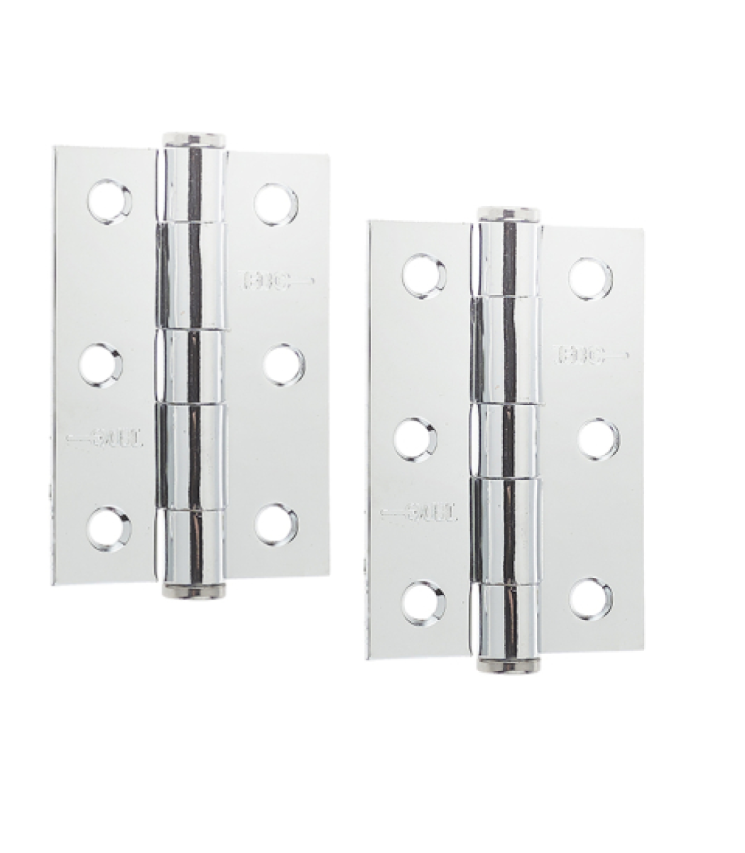 Frelan Grade 7 Steel Heavy Duty Button Tip Hinge 76x50x2mm Polished Chrome 76mm J452BT-PC