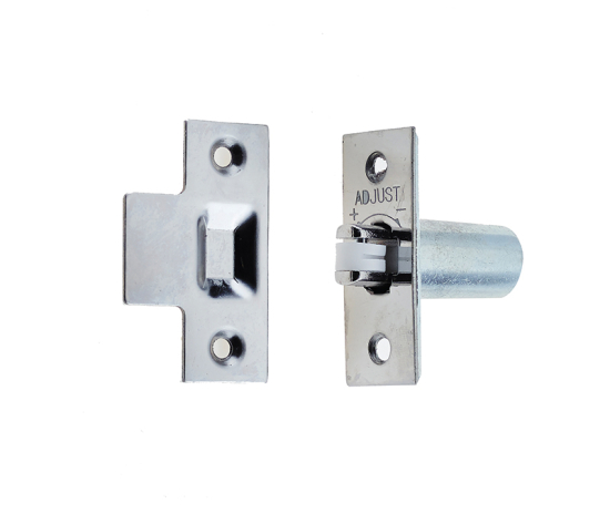 Frelan J8075PC 59x25mm Adjustable rollerbolt catch 36mm J8075PC Polished Chrome