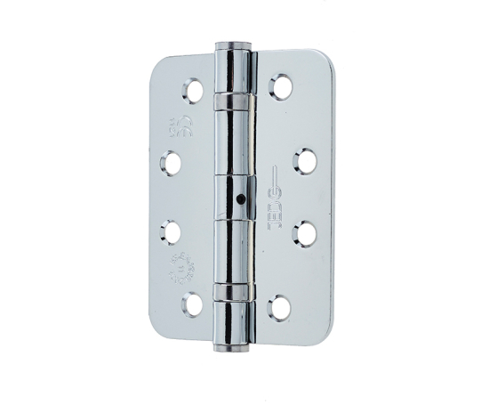 Frelan Grade 11 Radiused Steel Ball Bearing Hinges 102x76x2.7mm Polished Chrome 102mm J8500RPC