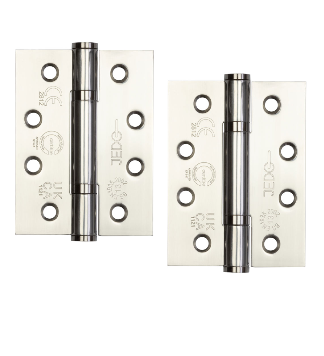 Frelan Grade 13 Polymer Bearing Hinges 3 Knuckle 102x76x3mm Polished Stainless Steel 102mm J9603PSS
