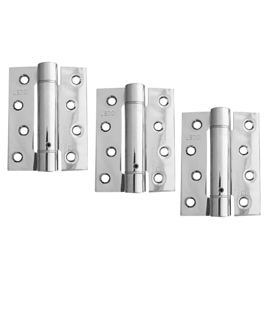Frelan Steel Single Action Spring Hinges 102x76x2.7mm Polished Chrome (PK of 3) 102mm J9800PC