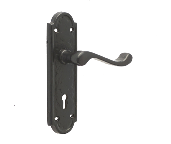 Frelan Turnberry Suite Door Handle on Lockplate Black 170mm JAB300
