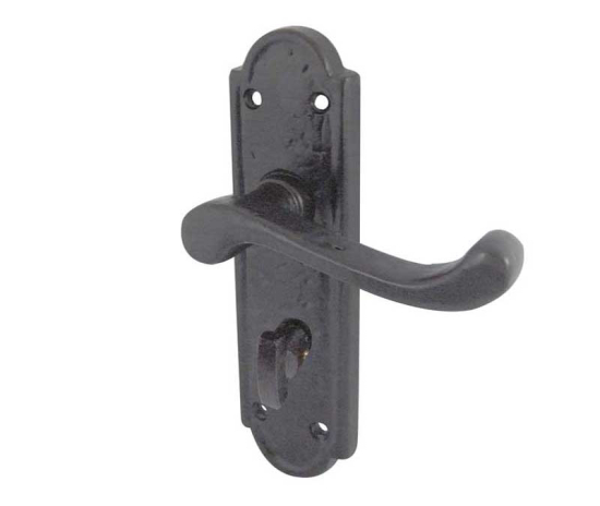 Frelan Turnberry Suite Door Handle on Bathroom Plate Black 170mm JAB300B