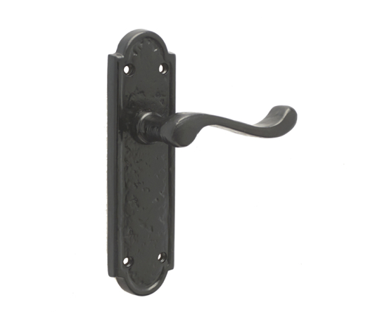 Frelan Turnberry Suite Door Handle on Latchplate Black 170mm JAB301