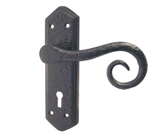 Frelan Royal Suite Door Handle on Lockplate Black 170mm JAB400