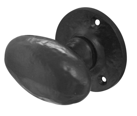 Frelan Oval Shape Mortice Door Knob Black 64mm JAB48